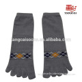 YS-41 Dark Color Ankle Cotton Adult Five Toe Socks/Diamond Plain Toe Socks